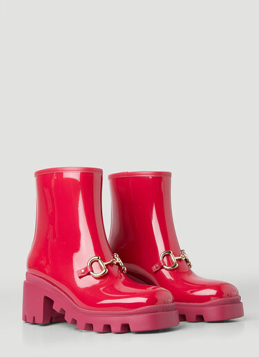 Gucci Trip Horsebit Ankle Boots Red guc0247114