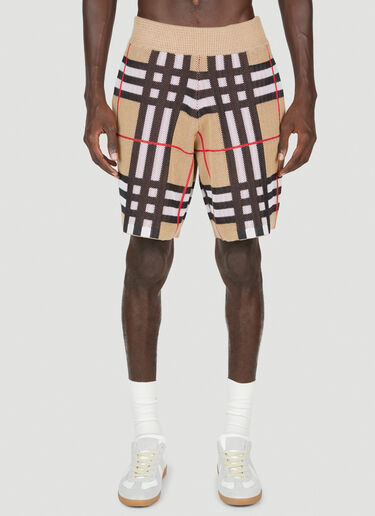 Burberry Check Piqué Shorts Beige bur0153005