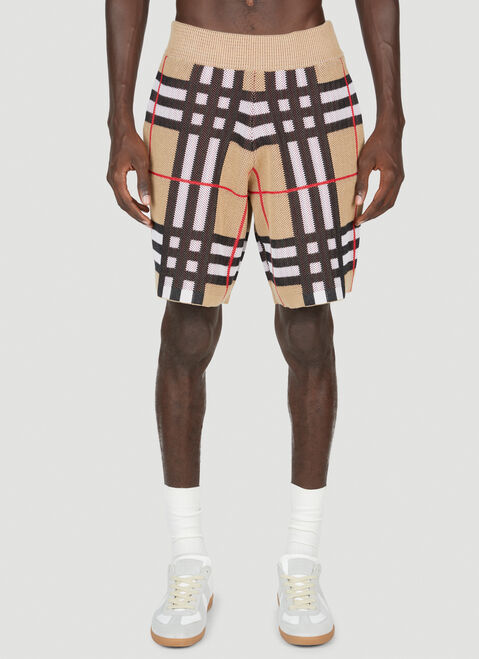 Burberry Check Piqué Shorts Beige bur0154025