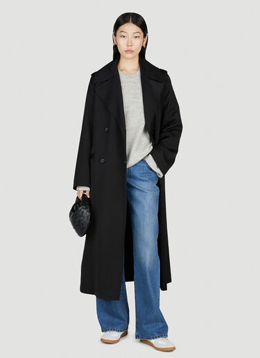 TOTEME Double-Breasted Fluid Summer Coat Black tot0253010