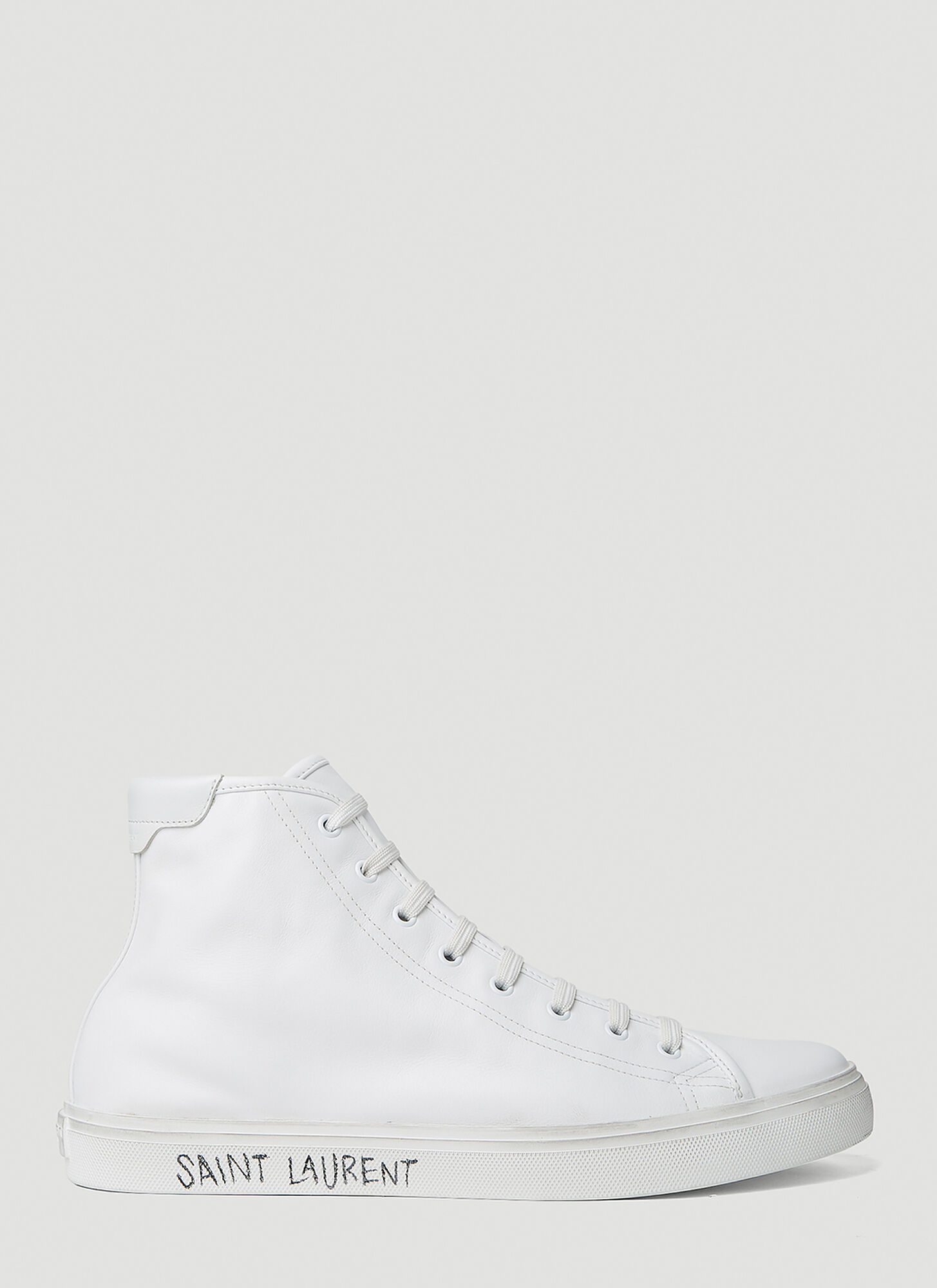 Shop Saint Laurent Malibu 05 High Top Sneakers In White