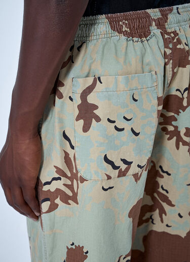 LN-CC® - NOMARHYTHM TEXTILE: Camo Flower Double Knee Pants - Beige NOMARHYTHM TEXTILE Camo Flower Double Knee Pants Beige nom0164003