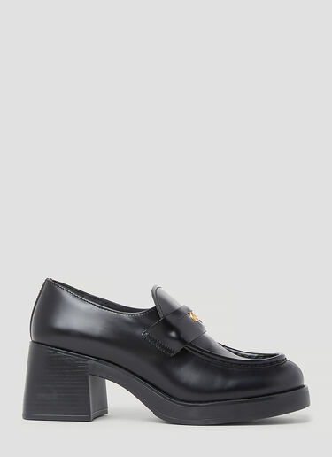 Miu Miu Leather Penny Loafers Black miu0254031