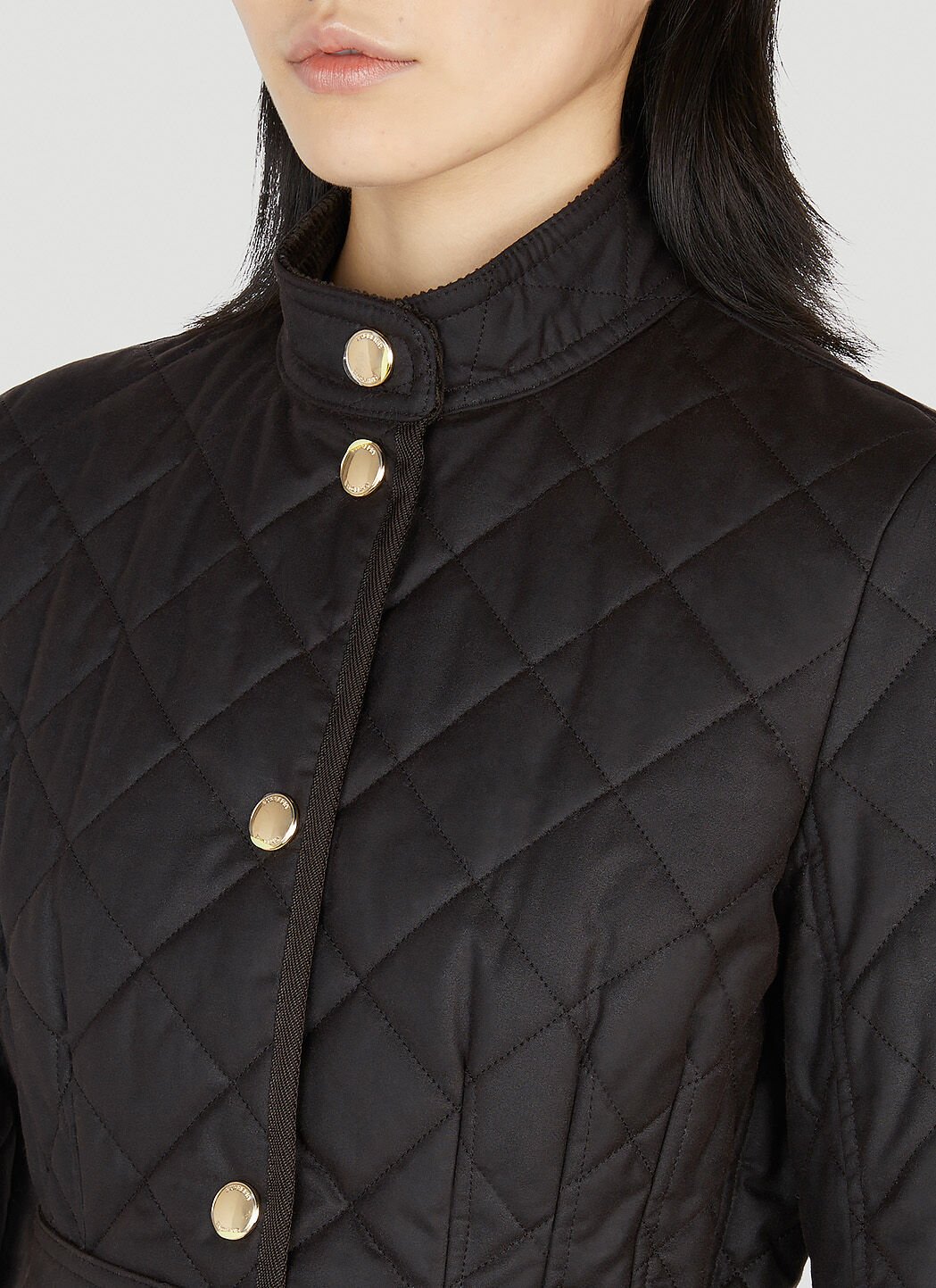 Burberry belted quilted jacket hotsell