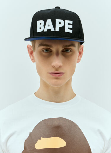 A BATHING APE® BAPE Patch Snapback Cap Black aba0154014