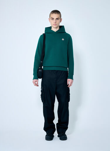 Moncler Logo Patch Hooded Sweatshirt Green mon0159005