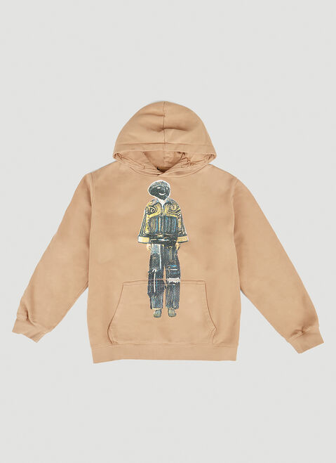 DRx FARMAxY FOR LN-CC Graphic Print Hooded Sweatshirt Grey drx0349008