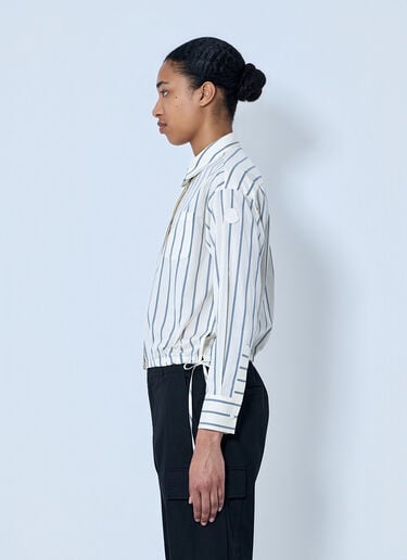 Moncler Striped Cotton Shirt White mon0264020