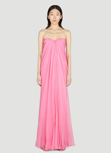 Alexander McQueen Draped Bustier Dress Pink amq0251055