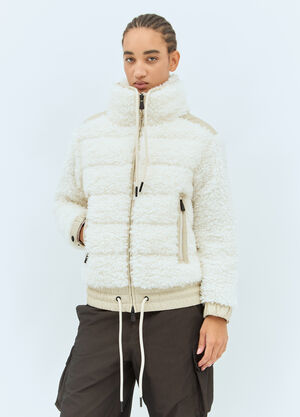 Moncler Grenoble Teddy Zip-Up Cardigan Off white mog0258009