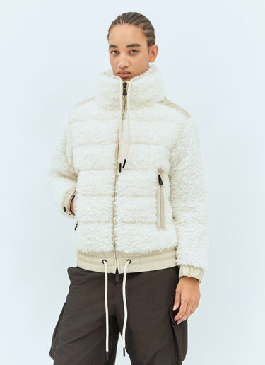 Moncler Grenoble Teddy Zip-Up Cardigan Off white mog0258009