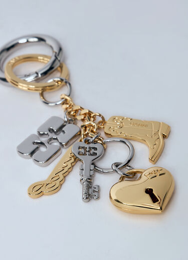 GANNI Bou Charm Keyring Gold gan0260029