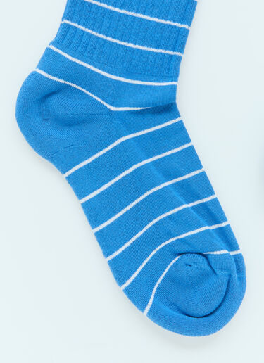 JW Anderson Striped Anchor Socks Blue jwa0156011