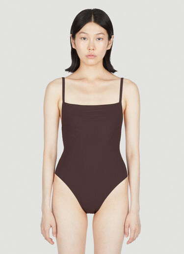 Lido Square-Neck One Piece Swimsuit Brown lid0253002