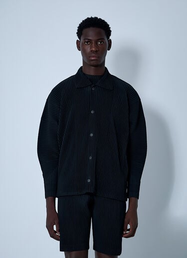 Homme Plissé Issey Miyake Pleated Zip-Up Jacket Black hmp0160013