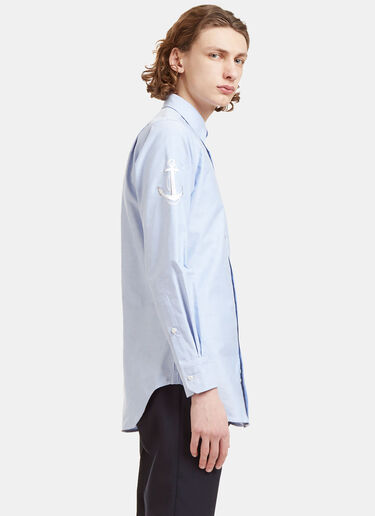 Thom Browne Anchor Embroidered Oxford Shirt Blue thb0127019