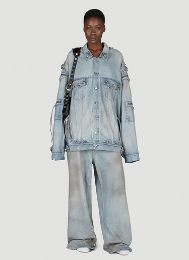 Balenciaga Cagole Oversized Denim Jacket Blue bal0254022