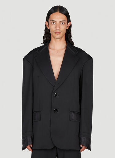 MM6 Maison Margiela Satin Trim Oversized Blazer Black mmm0153004