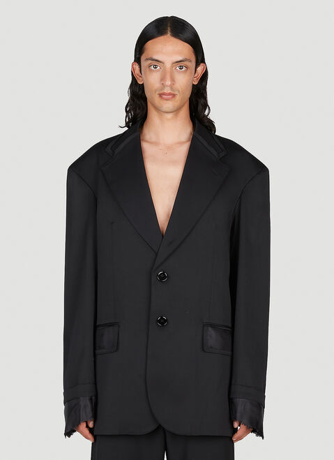 VTMNTS Satin Trim Oversized Blazer Grey vtm0350003