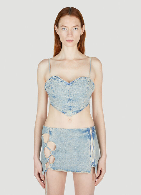 AVAVAV Heart Denim Top Black ava0250018