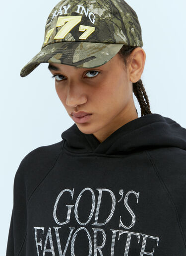 Praying God's Favorite Rhinestone Hooded Sweatshirt Black pry0354003