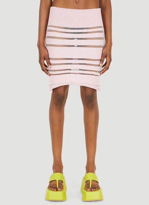 LOUISE LYNGH BJERREGAARD Sheer Panel Skirt Pink llb0250006