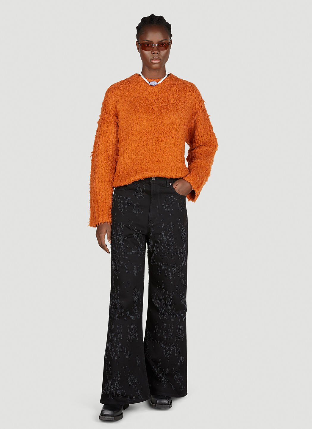 Acne Studios Women s Fluffy Sweater in Orange LN CC