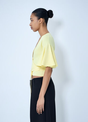 Jacquemus Wrap Knit Top Yellow jac0264018