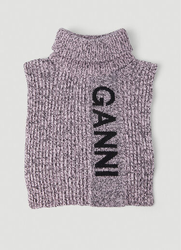 GANNI 针织 logo 短上衣 紫色 gan0251054