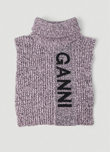 GANNI ニットロゴビブ パープル gan0251054