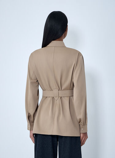 Max Mara Belted Button-Down Shirt Brown max0263032