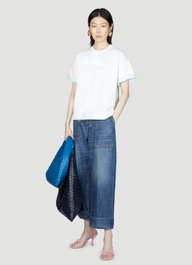 Bottega Veneta Double Layer Cotton T-Shirt Blue bov0255003