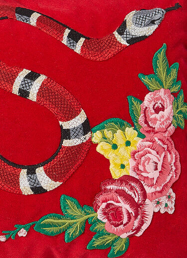 Gucci Kingsnake Embroidered Cushion Red wps0638391
