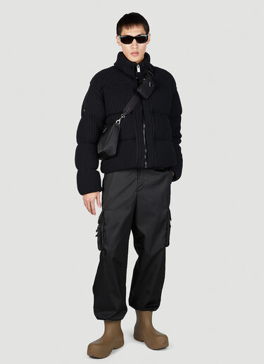 6 Moncler 1017 ALYX SM Ribbed Knit Puffer Jacket Black mal0151012