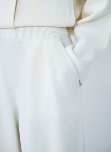 Max Mara Ribbed Knit Pants White max0263031