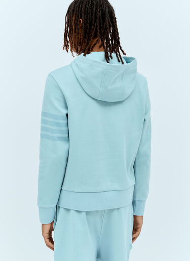 Thom Browne Four-Bar Hooded Sweatshirt Blue thb0155004