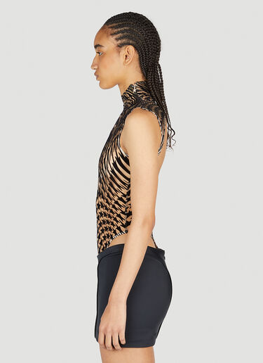 Mugler Star Print Bodysuit Black mug0252035