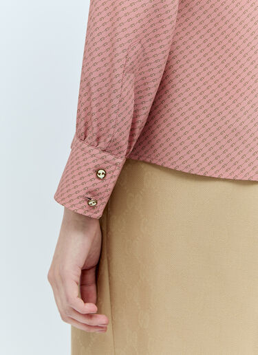 Micro G Print Silk Shirt Gucci Micro G Print Silk Shirt Pink guc0255055