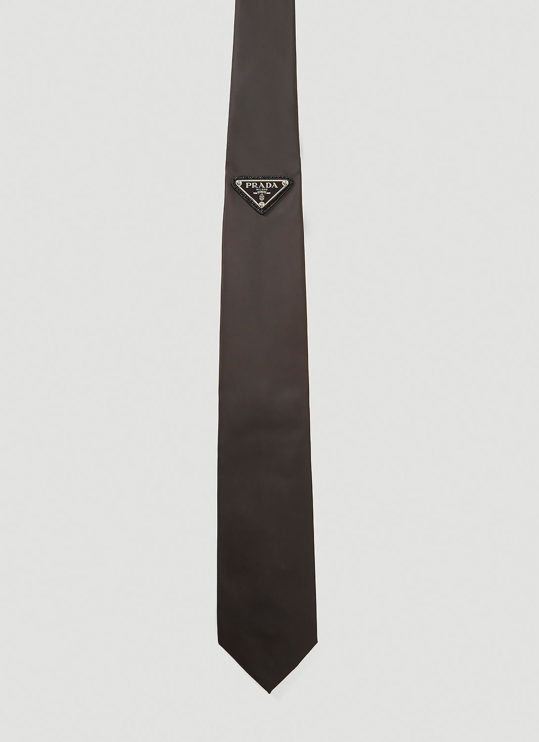 Shop Prada Logo-plaque Nylon Tie In Black