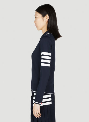 Four Bar Knit Polo Thom Browne Four Bar Knit Polo Blue thb0251013