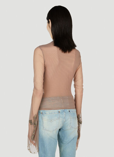 Embellished Cross Top Blumarine Embellished Cross Top Brown blm0252017