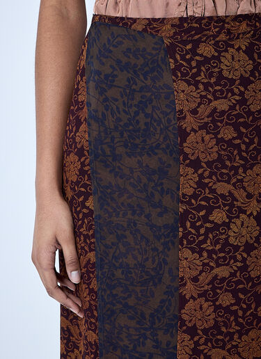 Dries Van Noten Silk-Blend Wrap Skirt Dark Brown dvn0260013