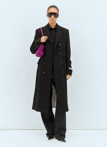 Bottega Veneta Matt Fluid Viscose Jersey Coat Black bov0258001