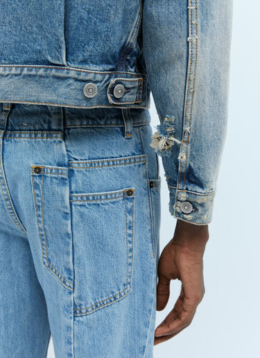 Maison Margiela Cropped Distressed Denim Jacket Light Blue mla0353002