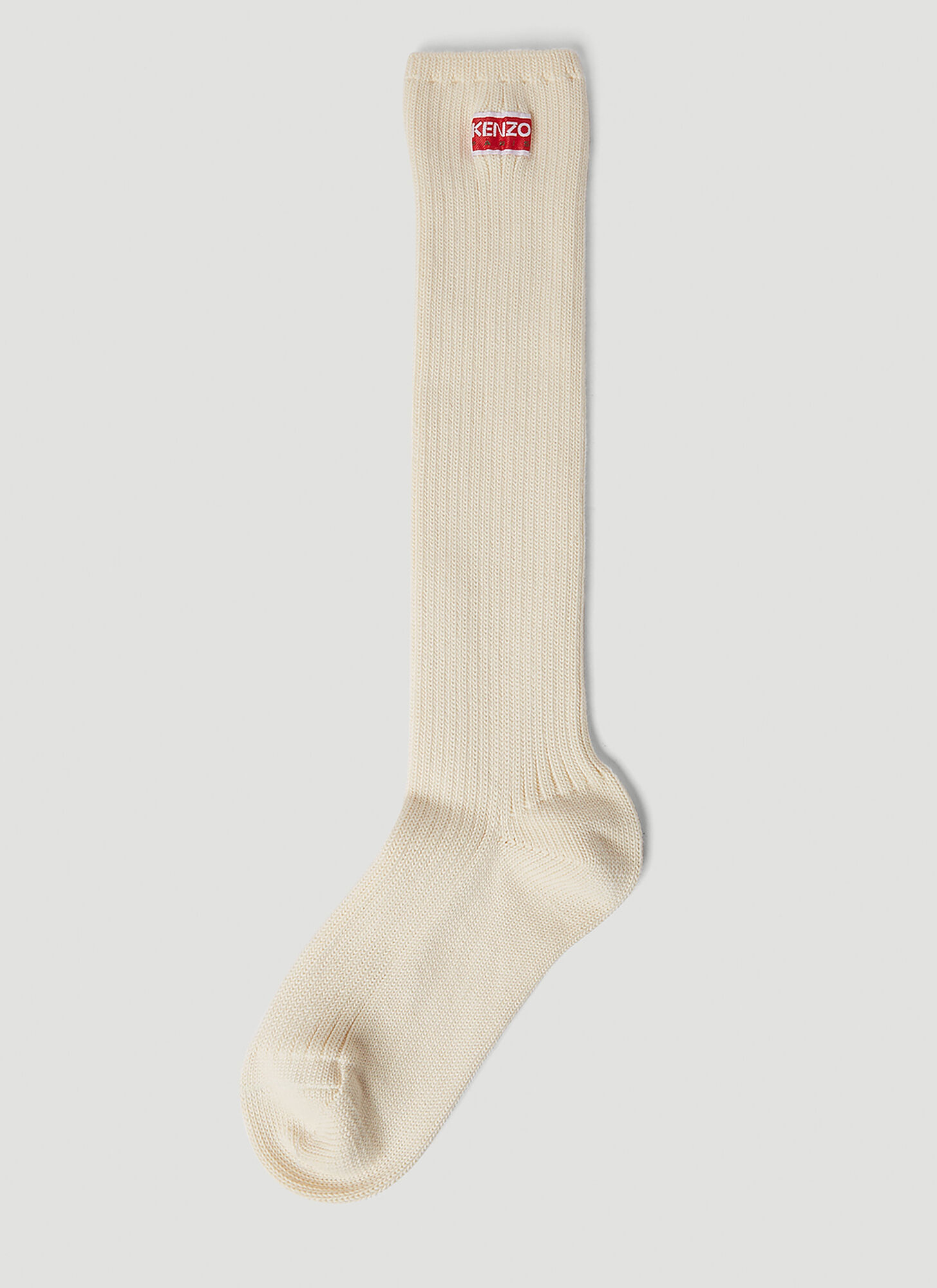 Kenzo Logo Patch Socks Female Cream