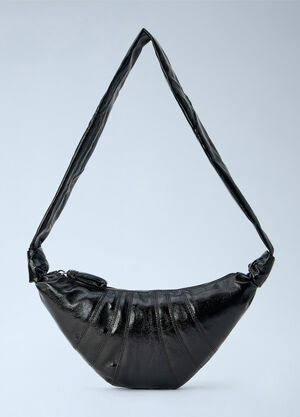 Lemaire Medium Croissant Bag in Coated Cotton Dark Brown lem0266028