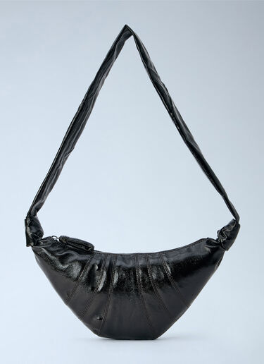 LN-CC® - Lemaire: Medium Croissant Bag in Coated Cotton - Dark Brown Lemaire Medium Croissant Bag in Coated Cotton Dark Brown lem0266028