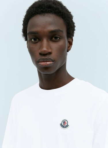 Moncler Set Of Three Logo Patch T-Shirts White mon0155006