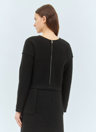 Max Mara Wool And Cashmere Cropped Sweater Black max0258041
