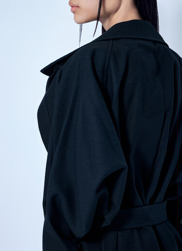 LN-CC® - Issey Miyake: Calligraph Trench Coat - Black Issey Miyake Calligraph Trench Coat Black ism0265012